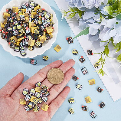 100G 5 Colors School Theme Handmade Polymer Clay Cabochons CLAY-SC0002-03-1