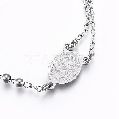 Tarnish Resistant 201 Stainless Steel Charm Bracelets LS-BJEW-P258-15P-1