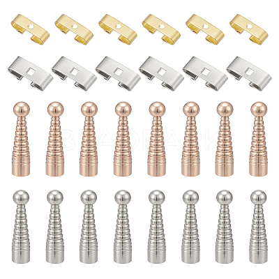 32Pcs 2 Colors Brass Bolo Tie Slide Clasps KK-NB0004-20-1