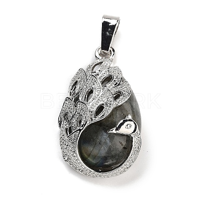 Natural Labradorite Teardrop Pendants G-G112-03P-09-1