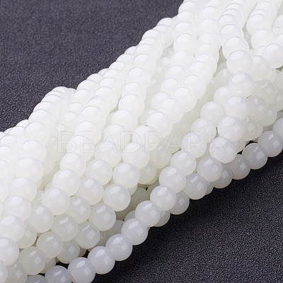 Imitation Jade Glass Beads Strands X-GMR6mmC26-1
