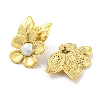 304 Stainless Steel Flower Stud Earrings EJEW-M233-05G-1