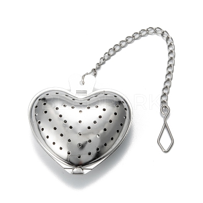Tarnish Resistant Heart Shape Tea Infuser AJEW-P091-03P-1