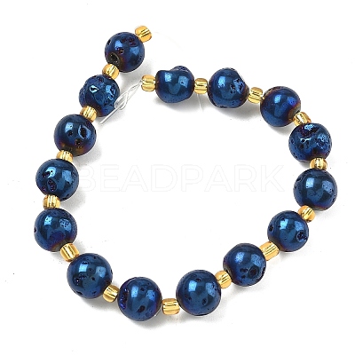 Electroplated Natural Druzy Geode Crystal Beads Strands G-G459-02-1
