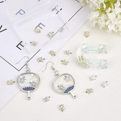 24Pcs 6 Styles Tortoise Zinc Alloy Cabochons MRMJ-OC0002-86-1