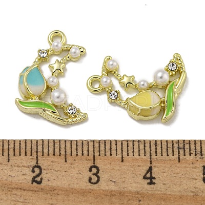 Rack Plating Alloy Enamel Pendants PALLOY-F312-12G-1