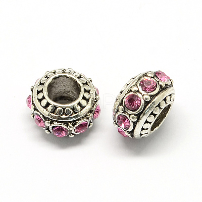Alloy Rhinestone European Beads MPDL-R036-01-1