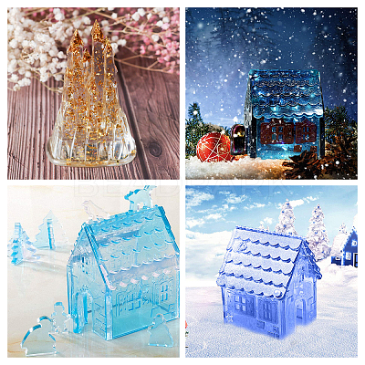 DIY 3D House Silicone Molds Kits DIY-OC0002-96-1