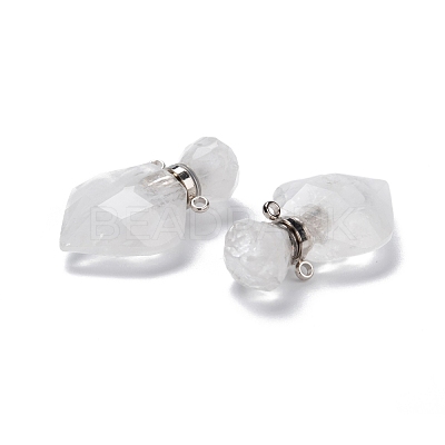 Natural Quartz Crystal Perfume Bottle Pendants G-D058-11P-03-1