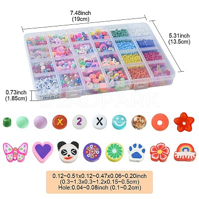 DIY Polymer Clay & Glass Seed & Acrylic Beads Making Finding Kits DIY-FS0006-38-1