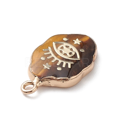 Natural Tiger Eye Pendants X-G-K333-01J-1