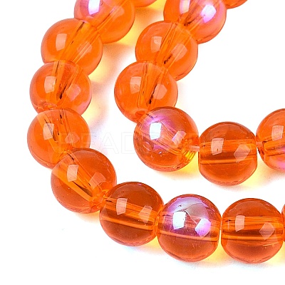 Transparent Electroplate Glass Beads Strands EGLA-Q132-6MM-01A-14-1