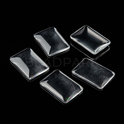 Transparent Rectangle Glass Cabochons X-GGLA-R025-33x23-1