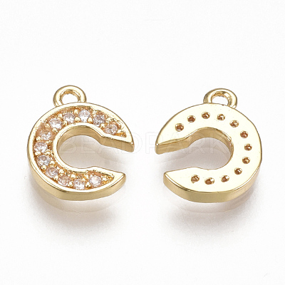 Brass Cubic Zirconia Charms KK-S348-330C-1