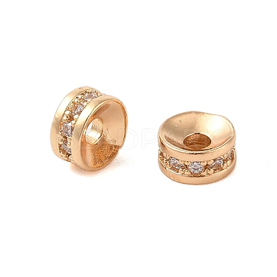 Brass Micro Pave Cubic Zirconia Beads KK-B100-043G-02-1