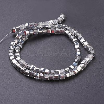 Electroplate Glass Beads Strands EGLA-D018-4x4mm-19-1