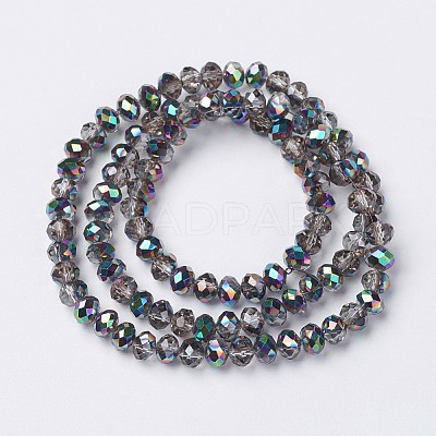 Electroplate Transparent Glass Beads Strands EGLA-A034-T8mm-Q13-1