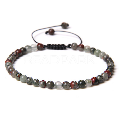 Adjustable Women's Bloodstone Beaded Bracelet CN3407-8-1