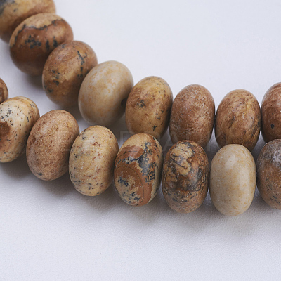 Natural Picture Jasper Beads Strands G-P354-04-8x5mm-1
