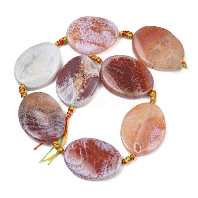 Natural Fire Crackle Agate Beads Strands G-P605-L03-01D-1