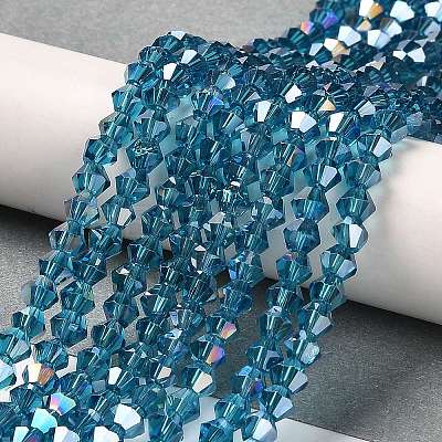 Transparent Electroplate Glass Beads Strands EGLA-A039-T2mm-B01-1