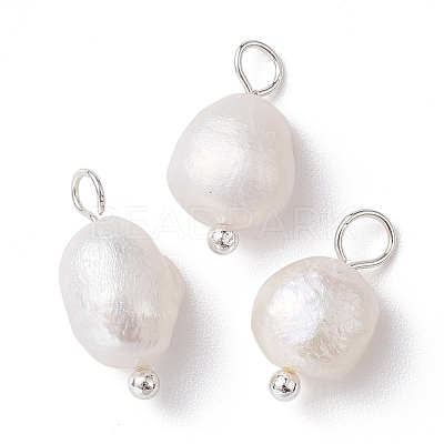 Natural Pearl Potato Charms PALLOY-JF02199-01-1