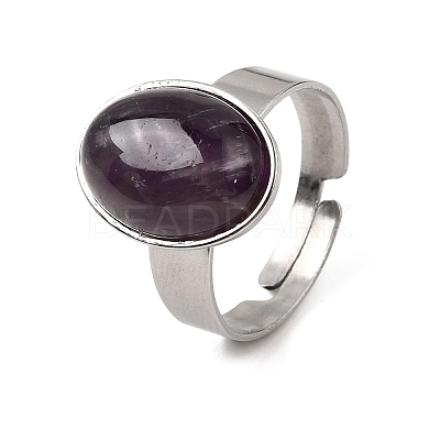 Adjustable 304 Stainless Steel Finger Rings for Women GG-CBA7994-04P-17-1