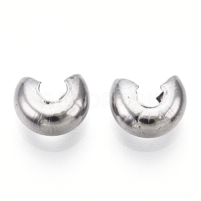 Non-Tarnish 304 Stainless Steel Crimp Beads Covers STAS-S117-011D-1