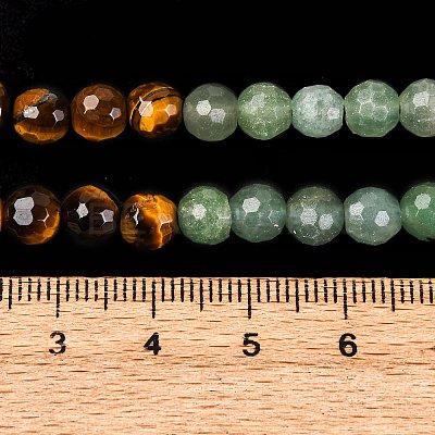 Chakra Theme Natural Red Rainbow Jasper & Yellow Aventurine & Tiger Eye & Green Aventurine & Blue Spot Stone & Lapis Lazuli & Amethyst Beads Strands G-F668-14-6mm-1