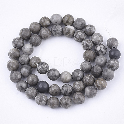Natural Maifanite/Maifan Stone Beads Strands X-G-Q462-8mm-21-1