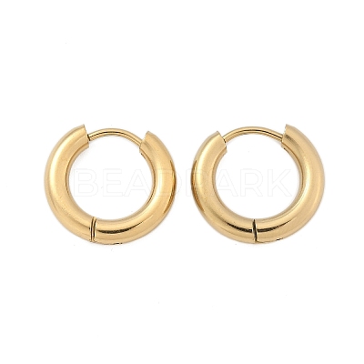 Ion Plating(IP) 304 Stainless Steel Huggie Hoop Earrings X-EJEW-F111-16mm-G-1