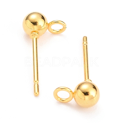 304 Stainless Steel Ball Post Stud Earring Findings LS-X-STAS-Z035-02G-C-1