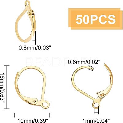 PVD Vacuum Plating 304 Stainless Steel Leverback Earring Findings STAS-UN0018-12G-1