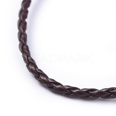 Trendy Braided Imitation Leather Necklace Making X-NJEW-S105-002-1