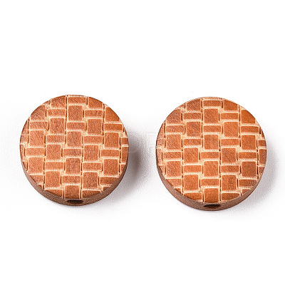 Painted Natural Wood Beads WOOD-N006-05C-1