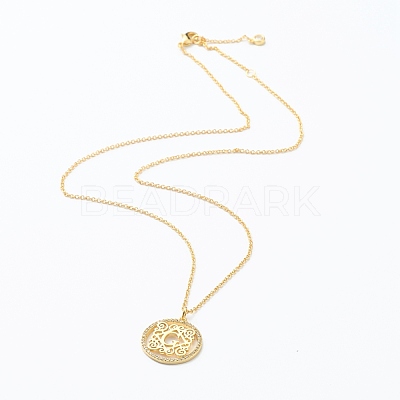 Brass Micro Pave Clear Cubic Zirconia Pendant Necklaces NJEW-E153-01G-1