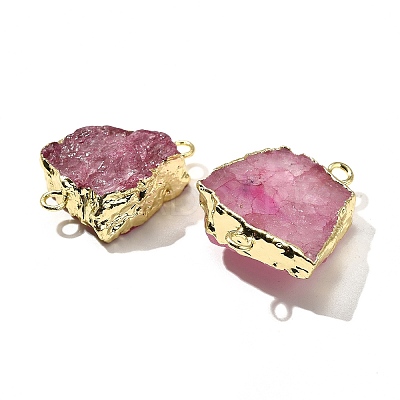 Raw Rough Natural Dyed Quartz Crystal Links Connector Charms G-K189-04LG-02-1