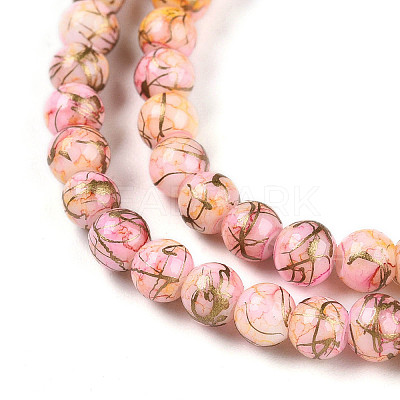 Baking Paint Glass Beads Strands DGLA-N003-4mm-B02-1