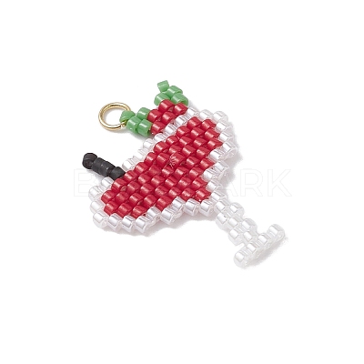 Glass Seed Beaded Pendants PALLOY-MZ00913-01-1