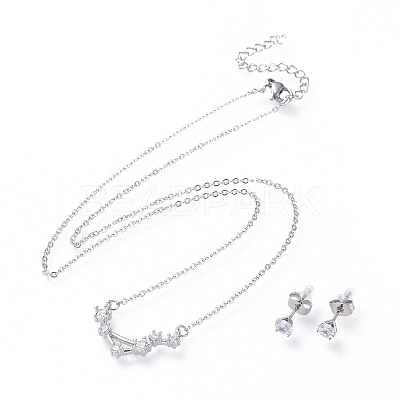 304 Stainless Steel Jewelry Sets SJEW-F211-01D-P-1