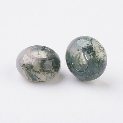 Natural Indian Agate European Beads G-G740-14x8mm-11-1