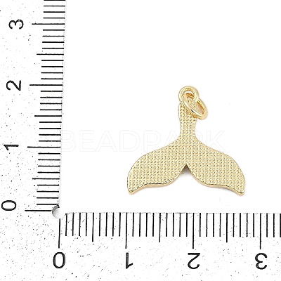 Whale Tail Brass Pendants KK-I723-36G-1