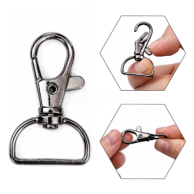 Zinc Alloy Swivel D Rings Lobster Claw Clasps X1-E341-8-B-1