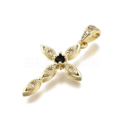 Brass Micro Pave Cubic Zirconia Pendants KK-Z100-43G-01-1