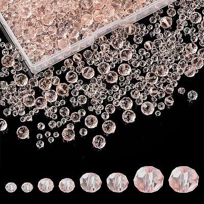 8 Strands 4 Style Transparent Glass Beads Strands EGLA-YW0003-11C-1