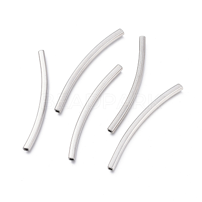 Tarnish Resistant 304 Stainless Steel Curved Tube Beads STAS-K207-64P-1