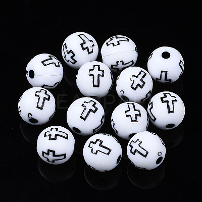 Opaque Acrylic Beads X-SACR-S273-38-A01-1