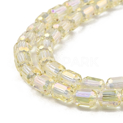 Electroplate Transparent Glass Beads Strands GLAA-C029-02A-08-1