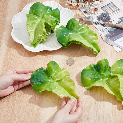PVC Lettuce Leaf Display Decorations DJEW-WH0042-134-1