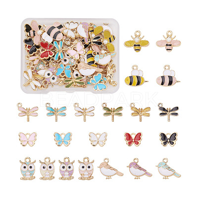 44Pcs 22 Style Alloy Enamel Charms ENAM-CW0001-09-1